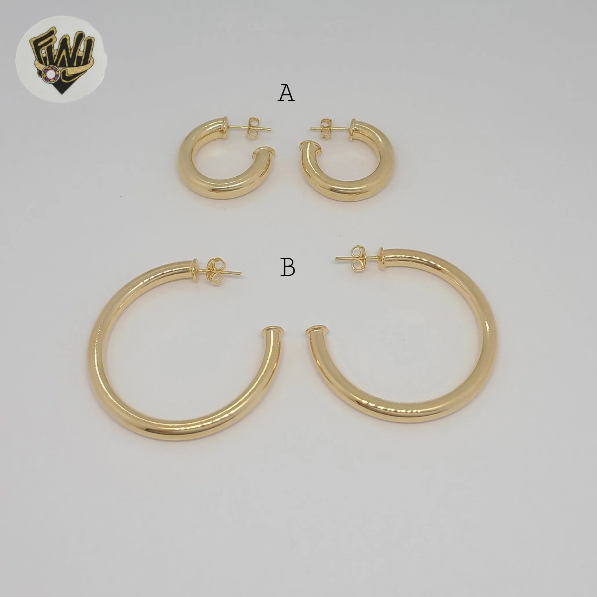 (1-2974-5) Gold Laminate - Plain Half Hoops - BGF