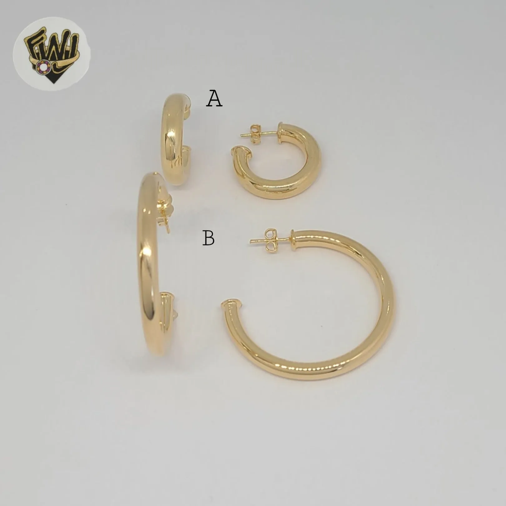 (1-2974-5) Gold Laminate - Plain Half Hoops - BGF