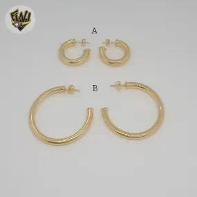 (1-2974-5) Gold Laminate - Plain Half Hoops - BGF