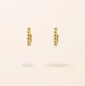 10K Gold Bead Huggie Earrings