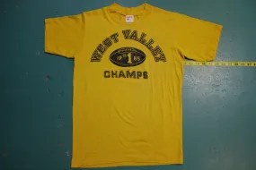 1985 West Valley Champs #1 Football Tee Jays 80's Single Stitch T-Shirt