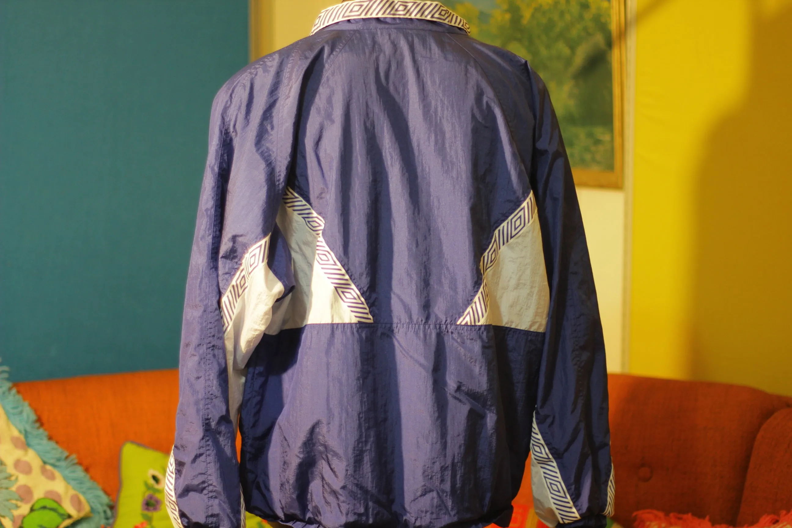 1990's Vintage Umbro Blue Windbreaker Jacket Like New XL