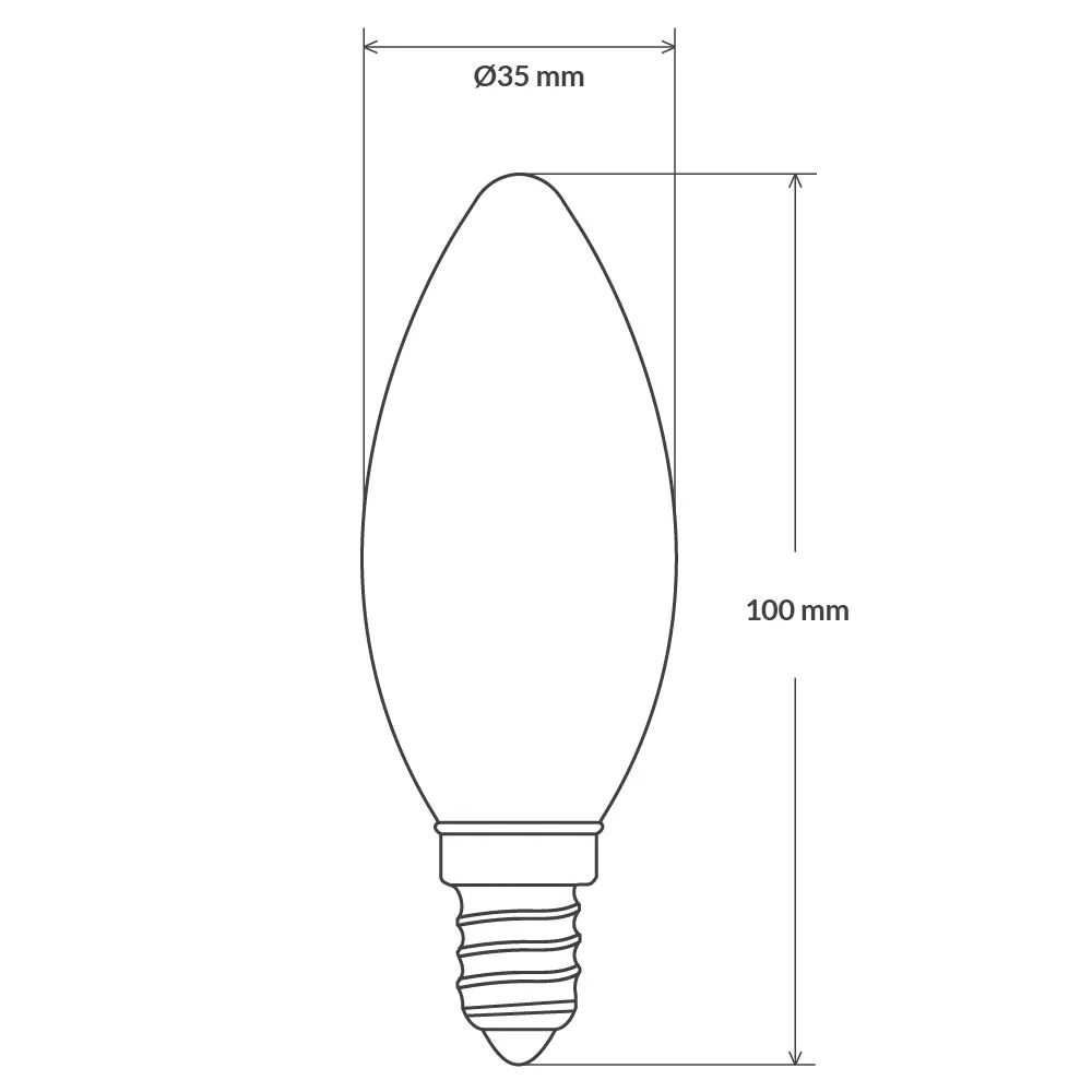 4W 12 Volt DC Candle LED Bulb E14 Clear in Warm White