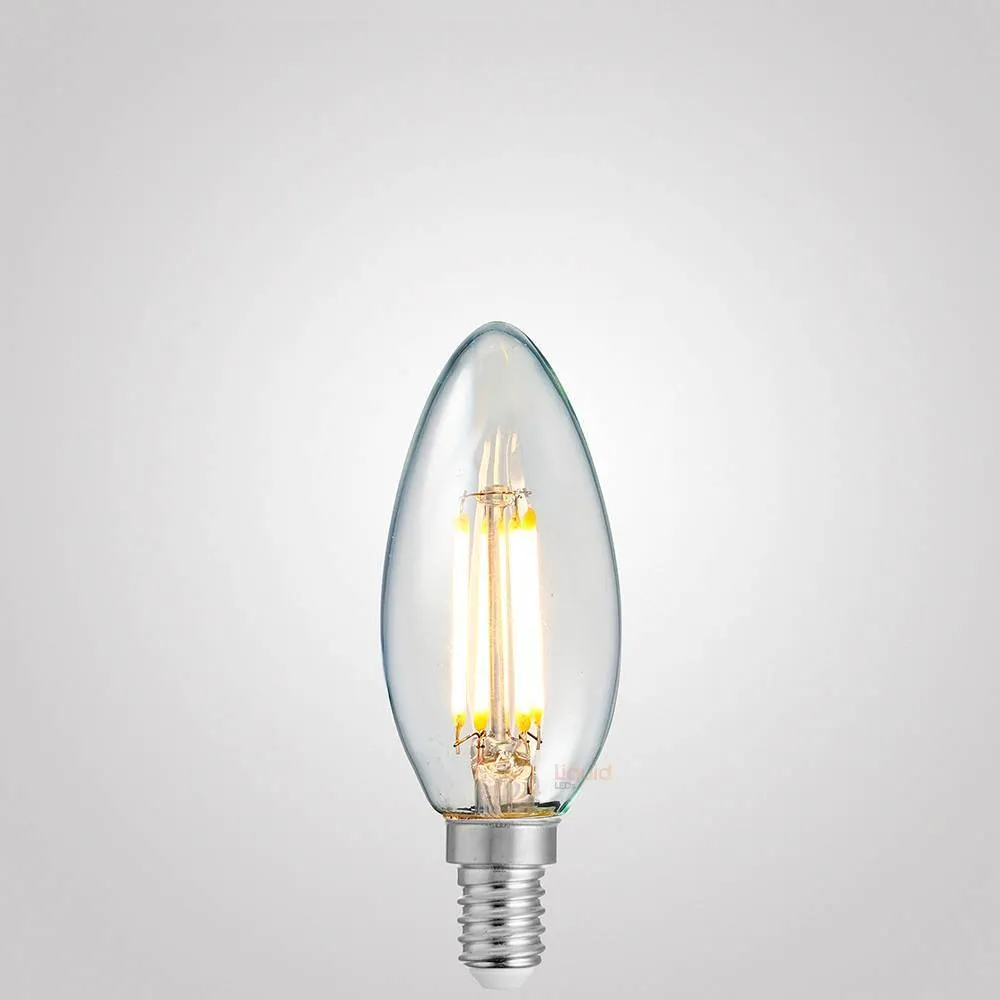 4W 12 Volt DC Candle LED Bulb E14 Clear in Warm White