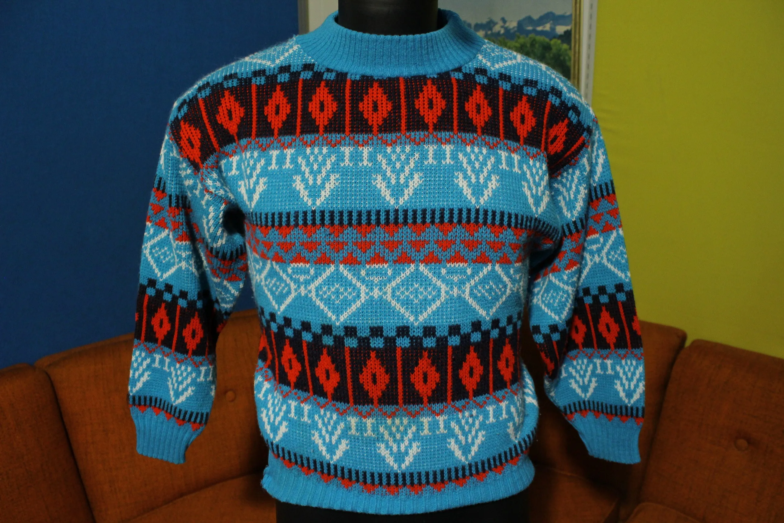 80's Loud Geometric Design Ugly Sweater. Bold