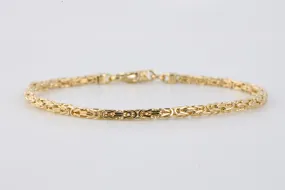 8" 18k Yellow Gold Byzantine Chain Bracelet (11.92g.)