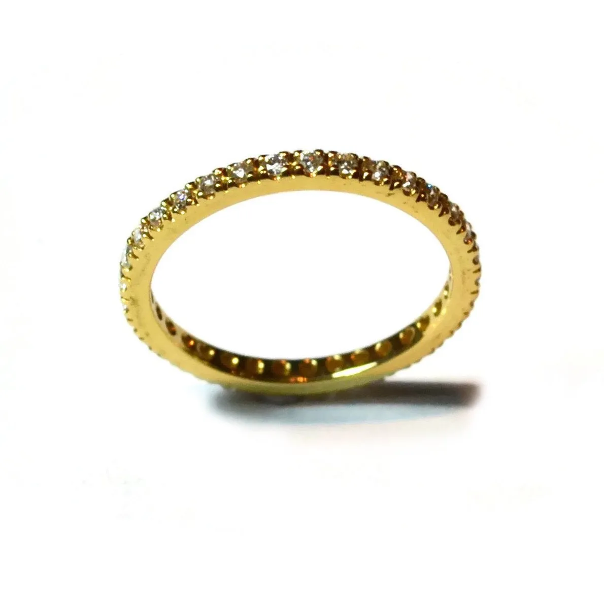 A & Furst - France Eternity Band Ring with White Diamonds all around, French-set, 18k Yellow Gold