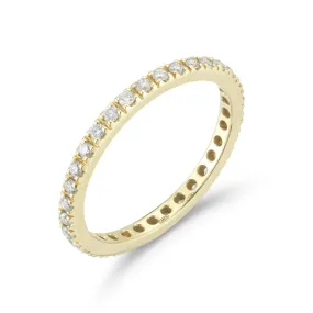 A & Furst - France Eternity Band Ring with White Diamonds all around, French-set, 18k Yellow Gold