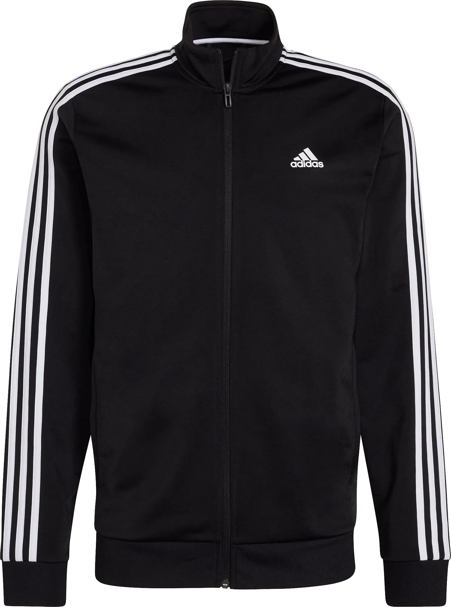 adidas Essentials Warm Up 3 Stripes Mens Track Jacket - Black