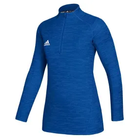 adidas Women's Collegiate Royal Melange/White Game Mode Performance Quarter Zip