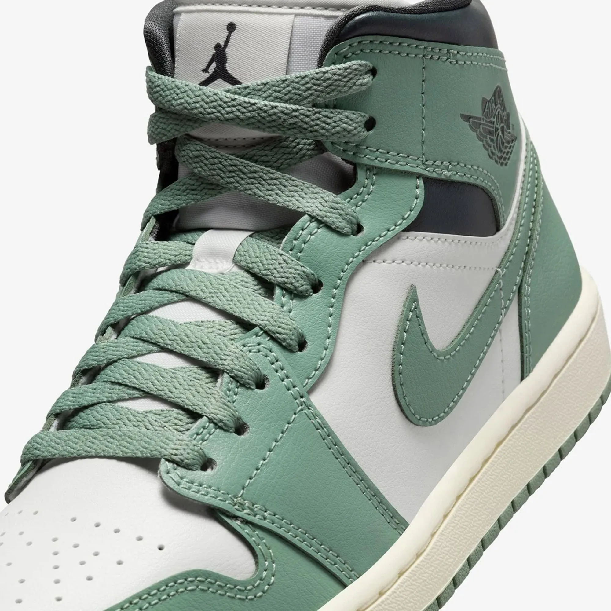 AIR JORDAN 1 MID 'SAIL/JADE SMOKE-ANTHRACITE'