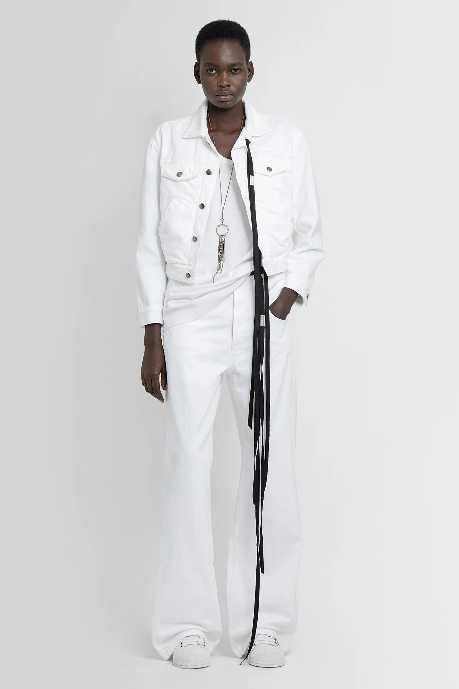 ANN DEMEULEMEESTER WOMAN WHITE JEANS