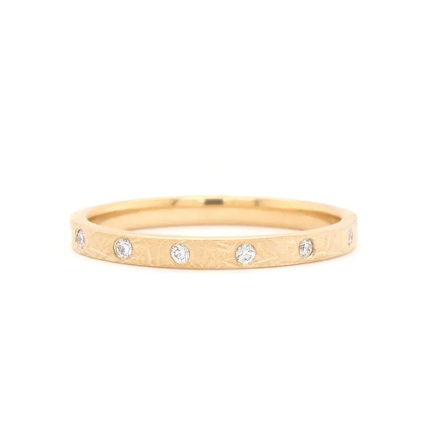 ANNE SPORTUN 18K YELLOW GOLD MINI STACKER BOULDER RING WITH DIAMONDS