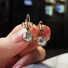 Antique Diamond Drop Earrings, 2.05ct.