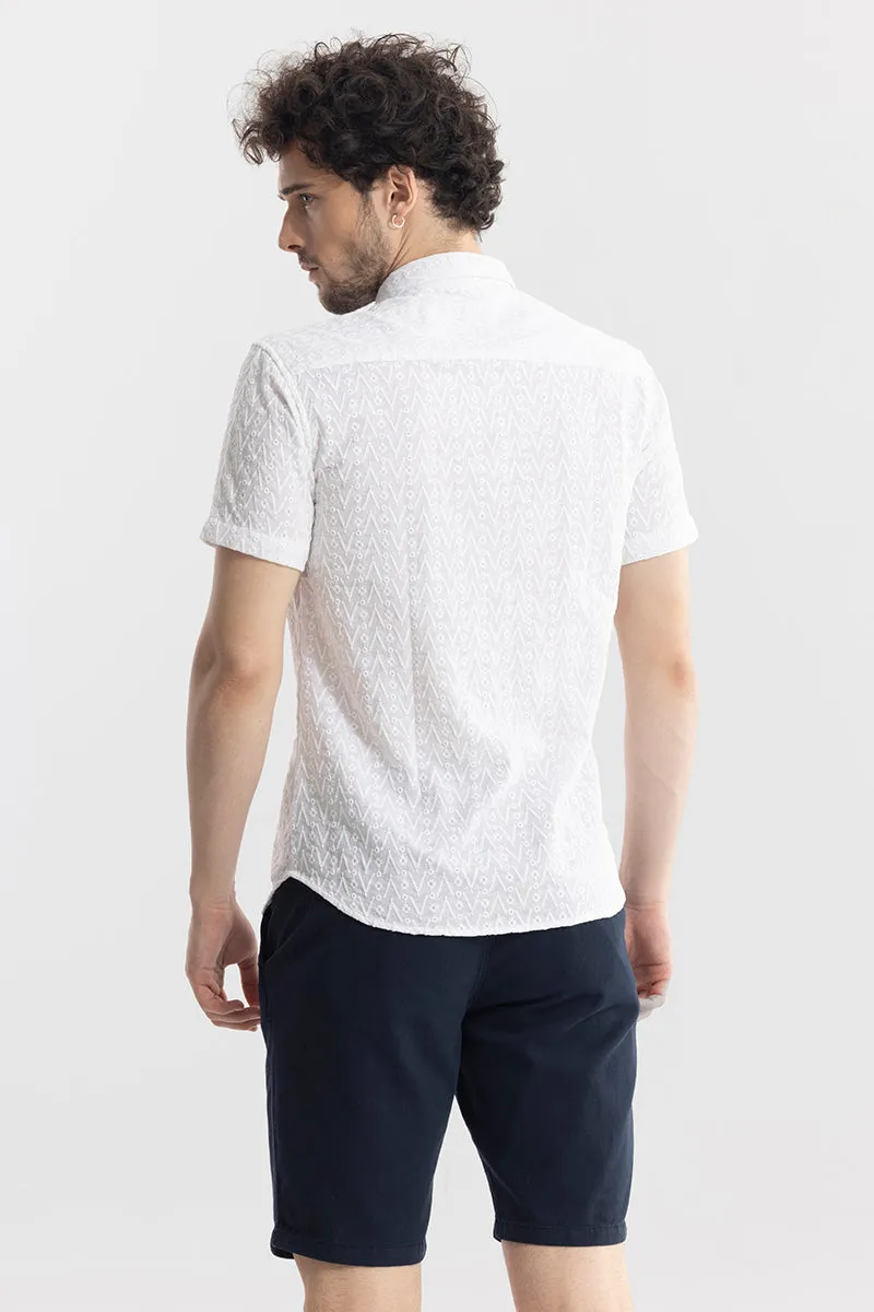 Arrow Dot White Polo T-Shirt