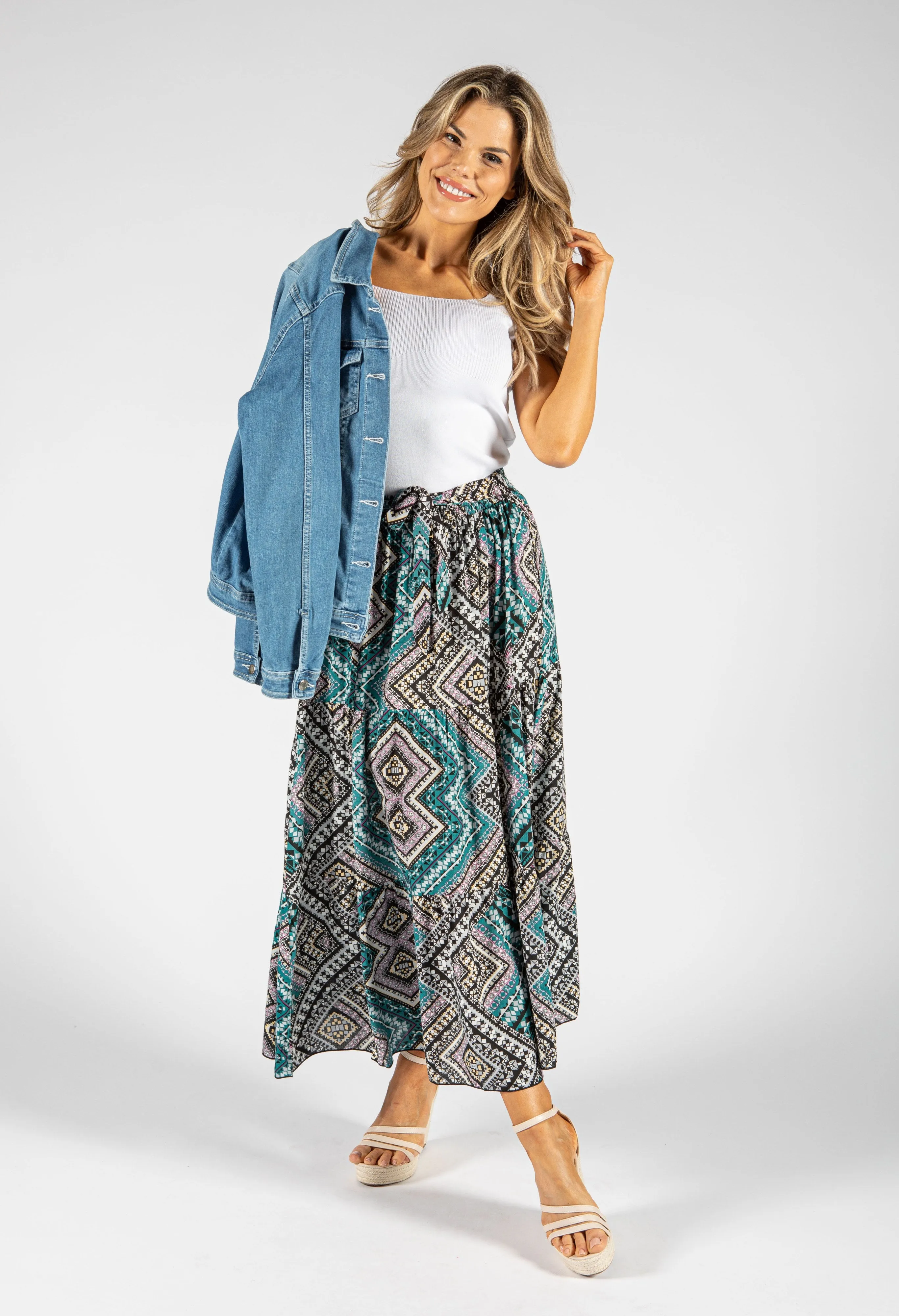 Aztec Print Skirt