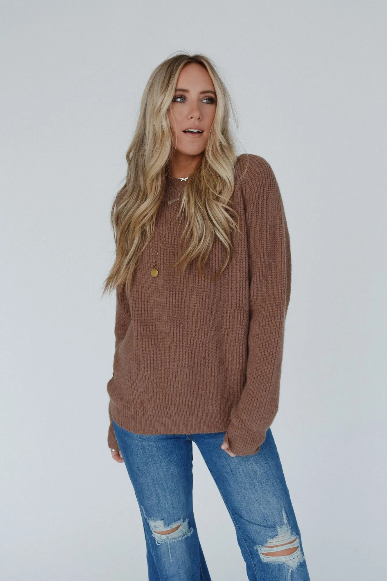 Back To Business Crochet Lace Top - Mocha