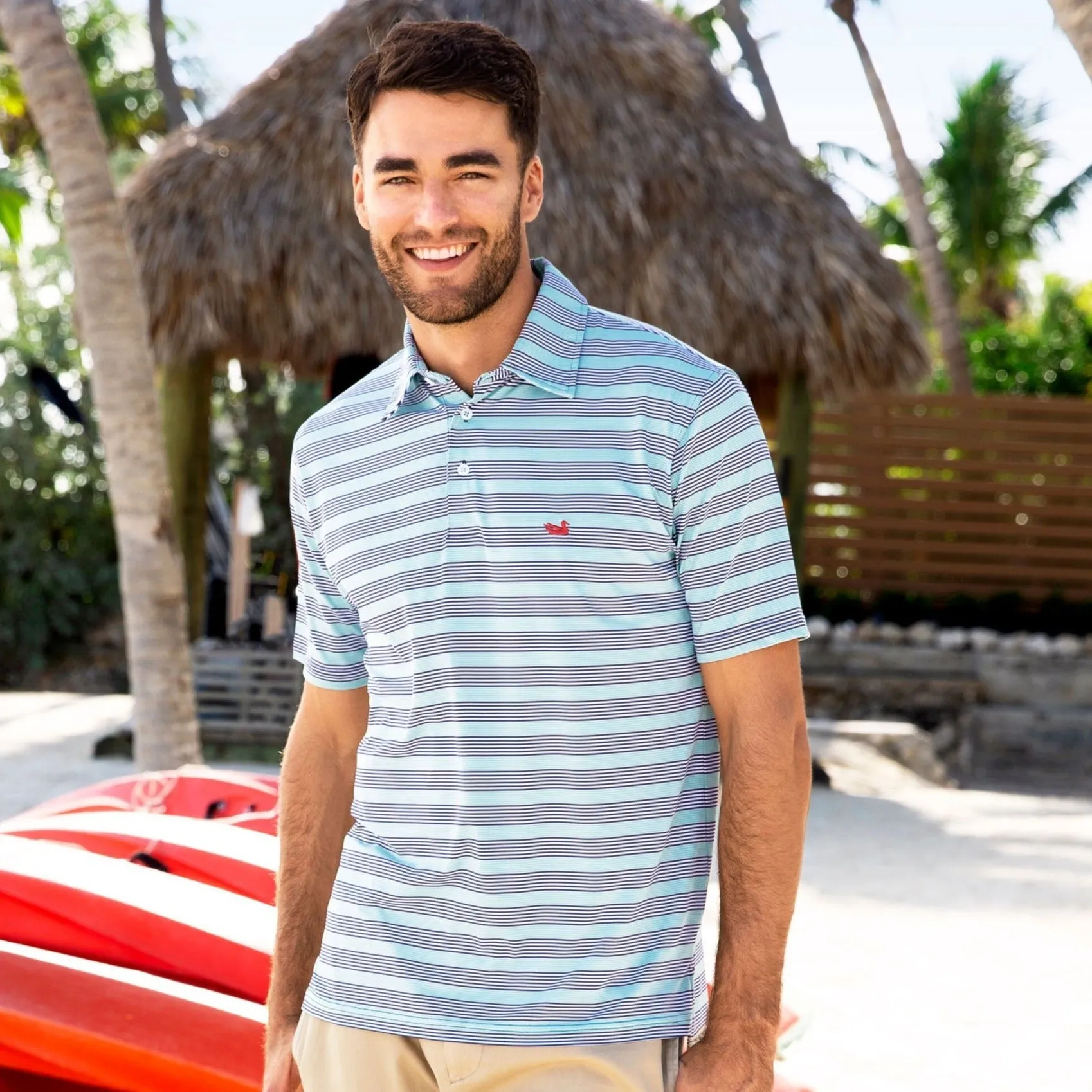 Bermuda Performance Polo - Pensacola Stripe