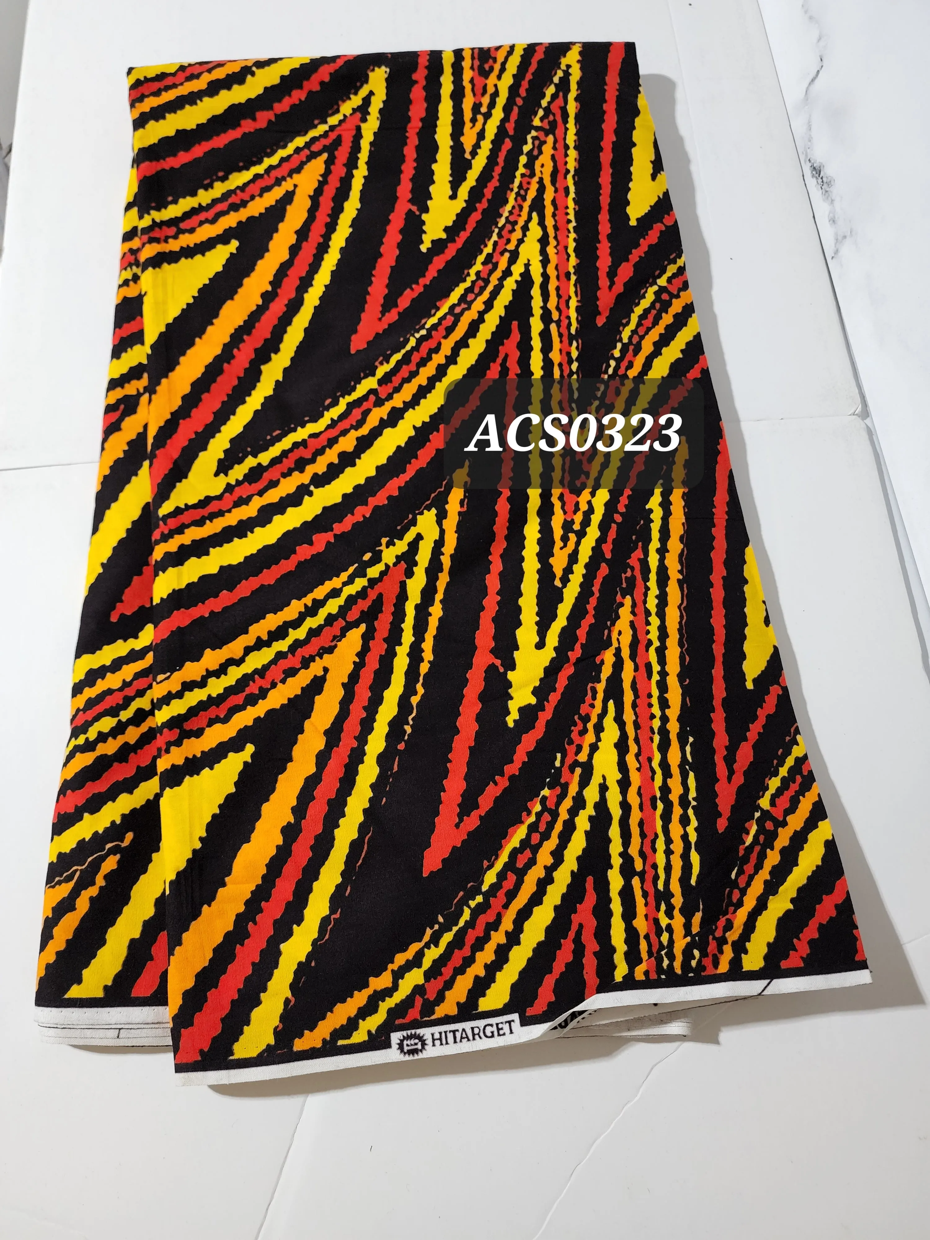 Black and Yellow Ankara Fabric. ACS0323