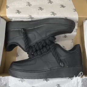 Black Thicc Laces - Black Air Force 1 | UK 6.5