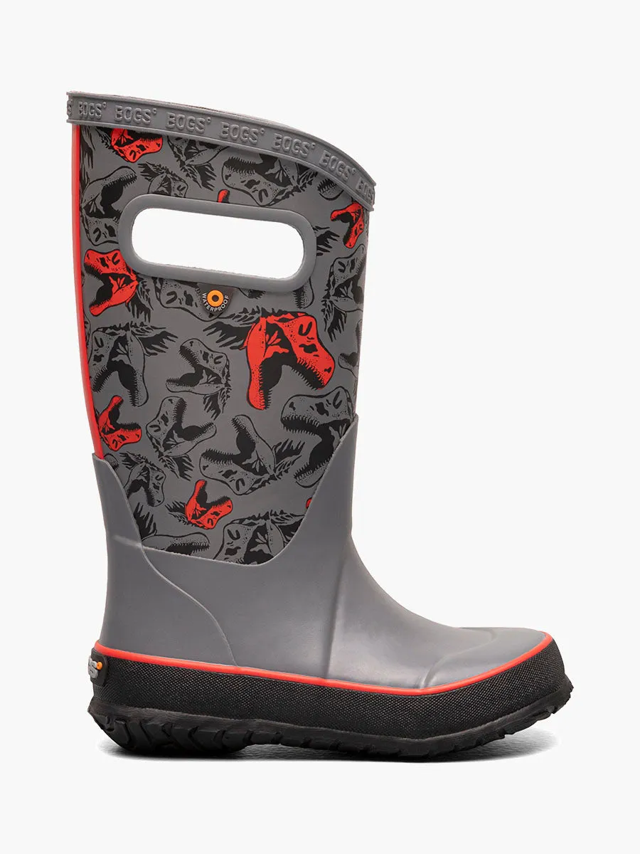 Bogs- Rain Boot Cool Dinos Gray For Kids