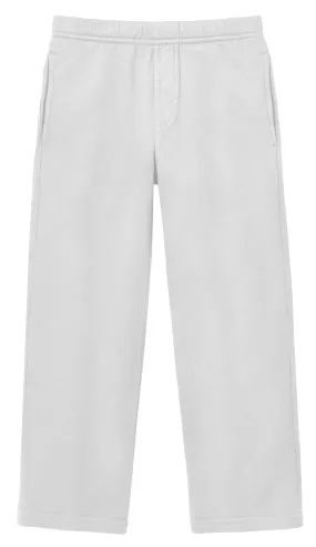 Boys Lightweight Soft Cotton  Fleece Straight Leg Pocket Pant | White