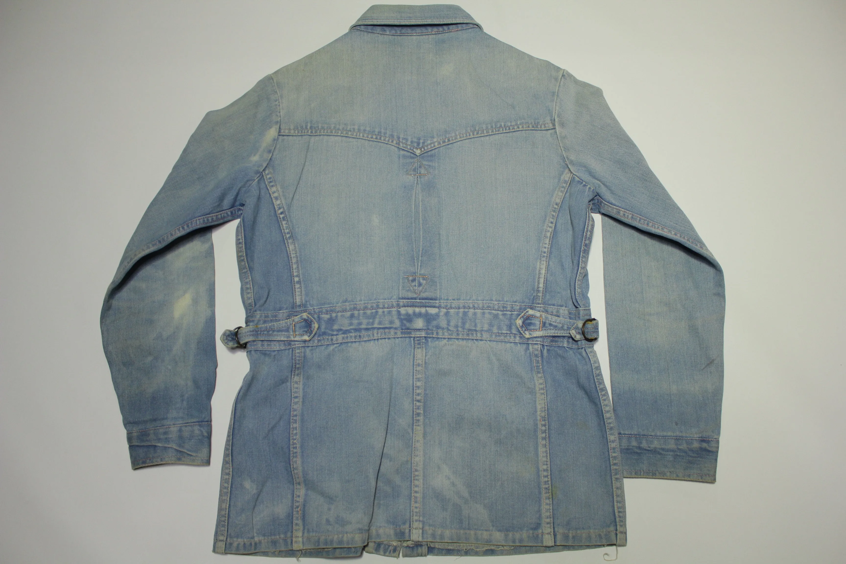 Brittania Sportswear Vintage 70's Disco Buckle Back Chore Denim Jeans Jacket