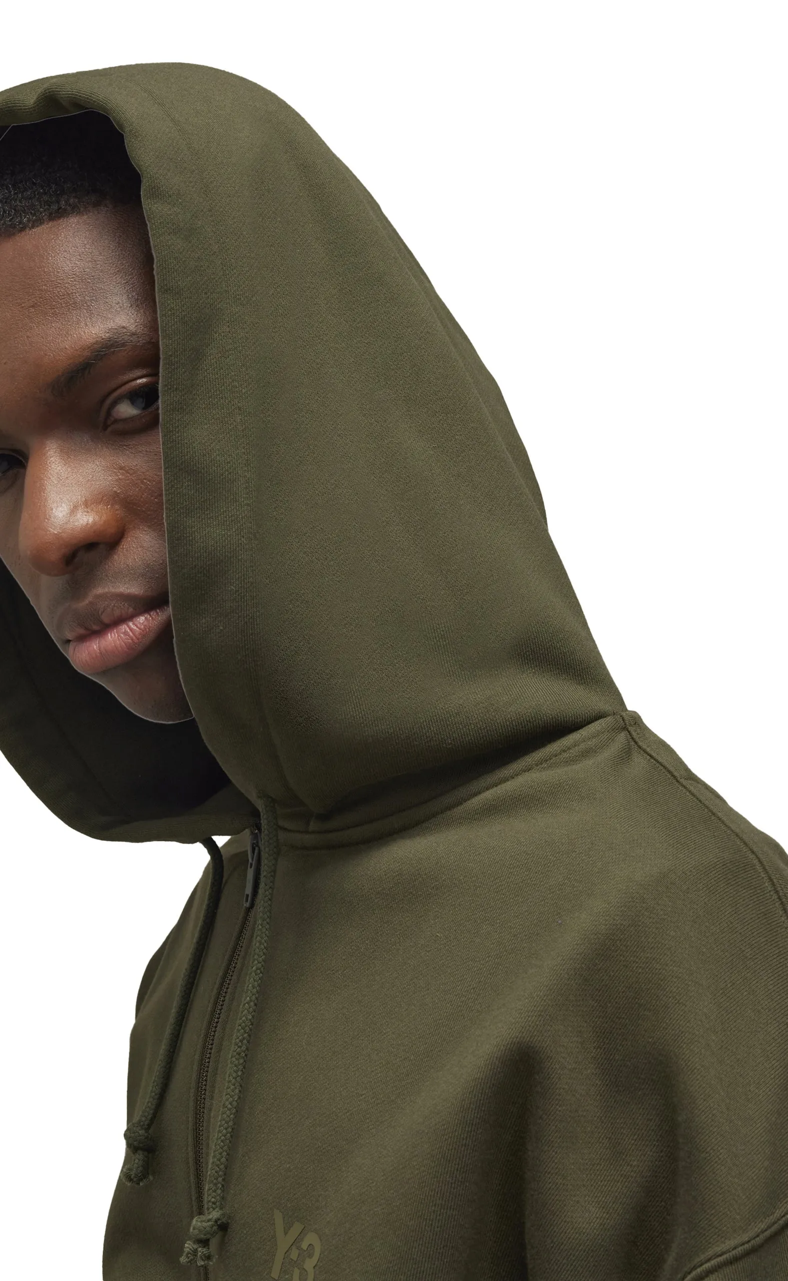 BRUSHED TERRY ZIP GREEN HOODIE