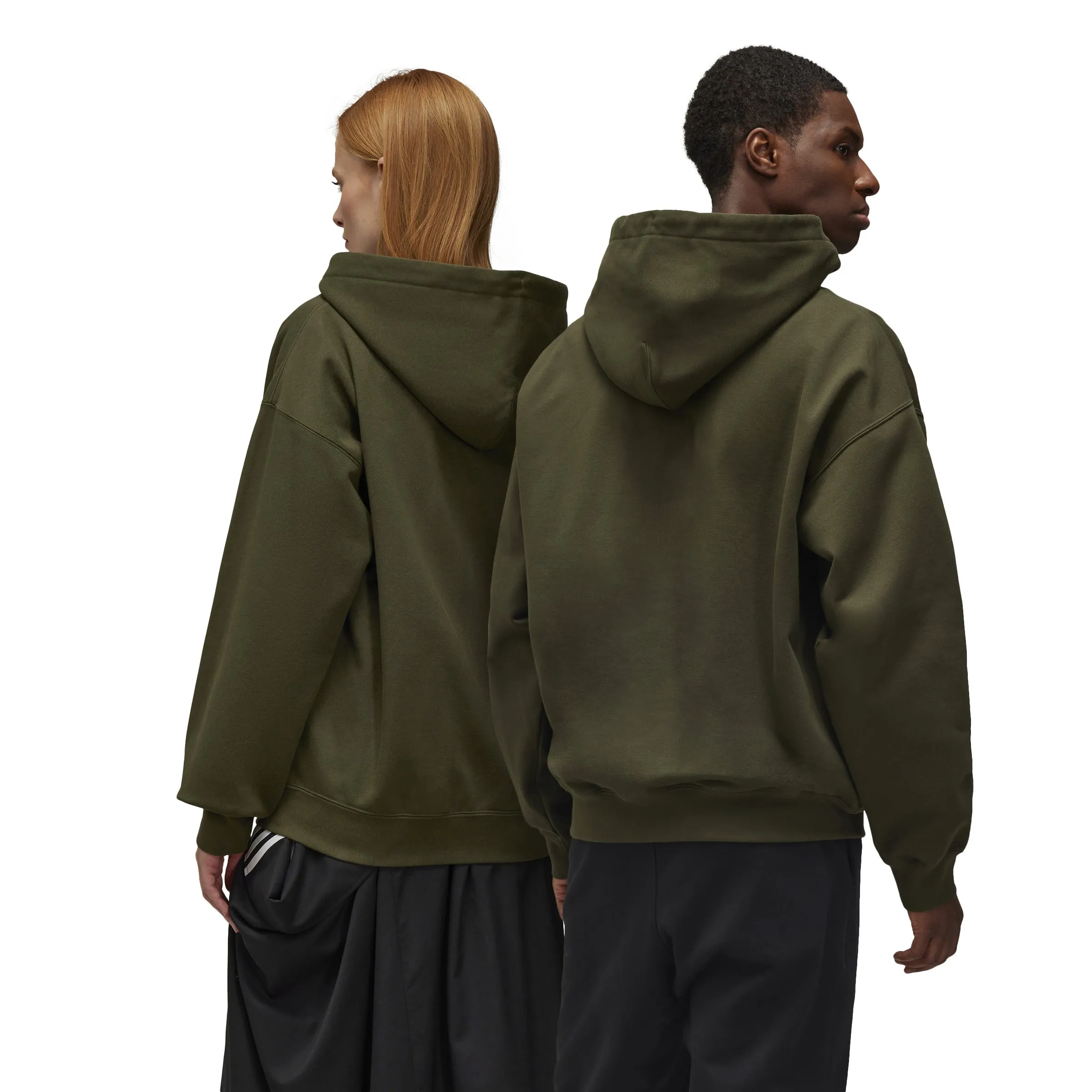 BRUSHED TERRY ZIP GREEN HOODIE