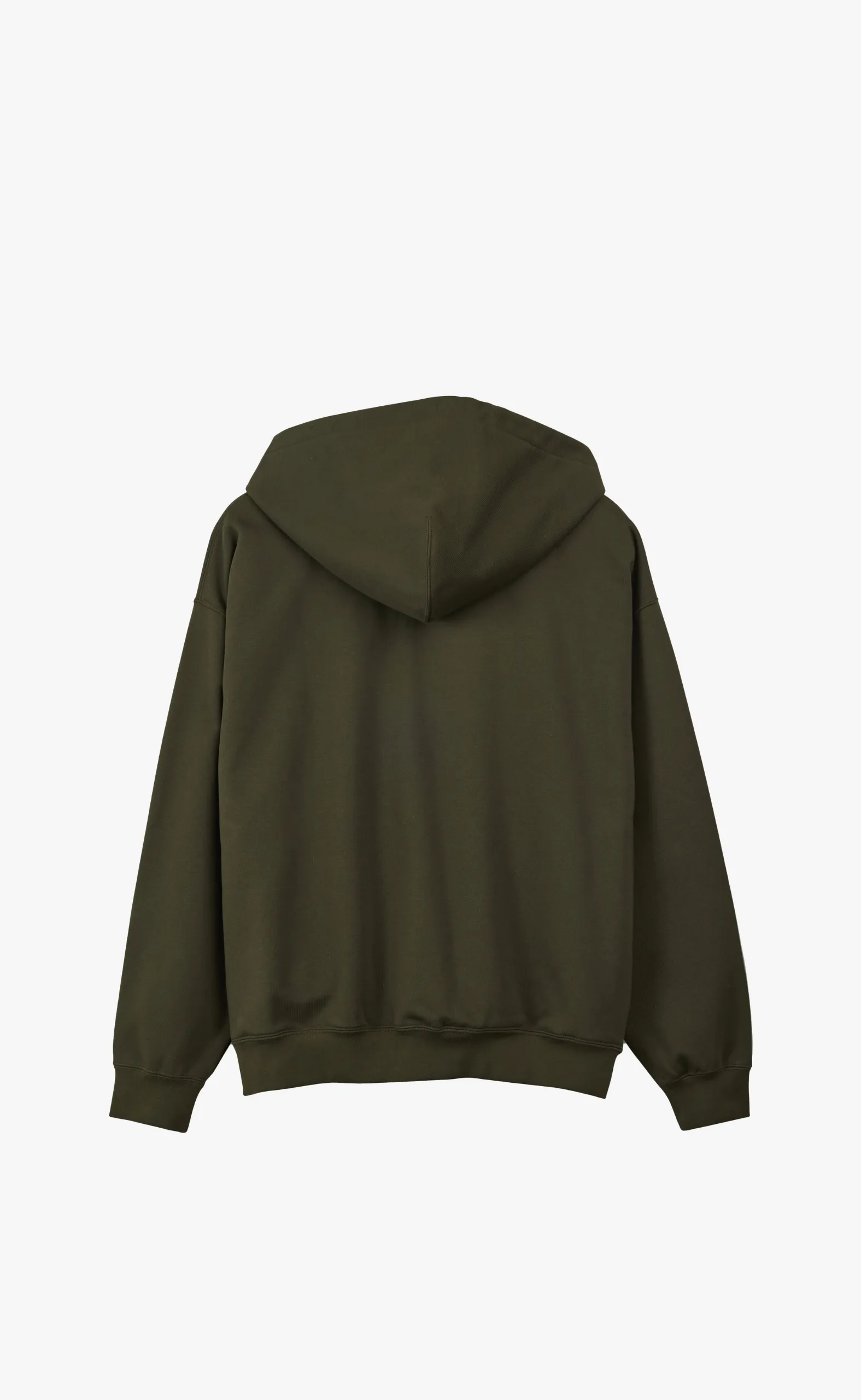 BRUSHED TERRY ZIP GREEN HOODIE