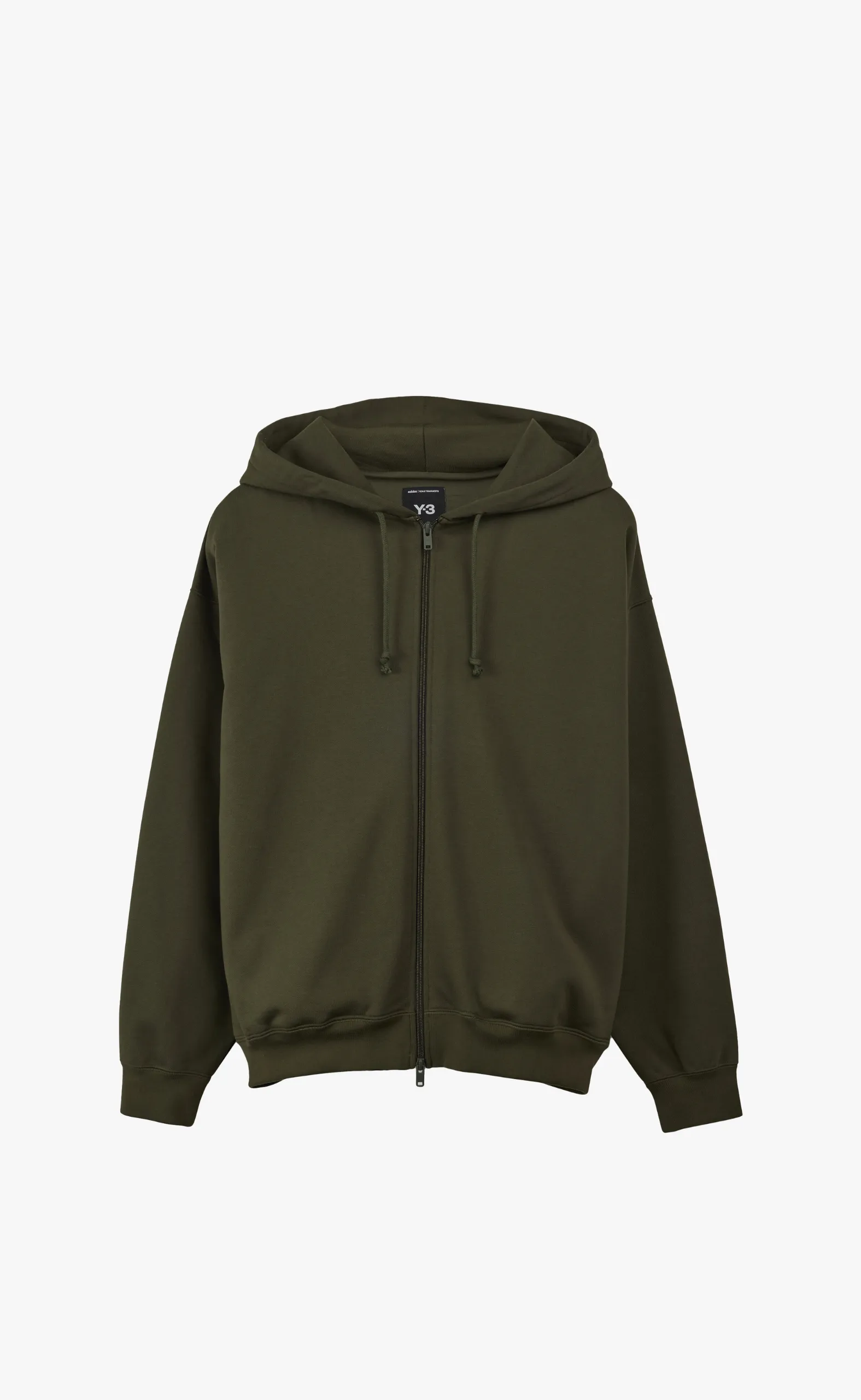 BRUSHED TERRY ZIP GREEN HOODIE