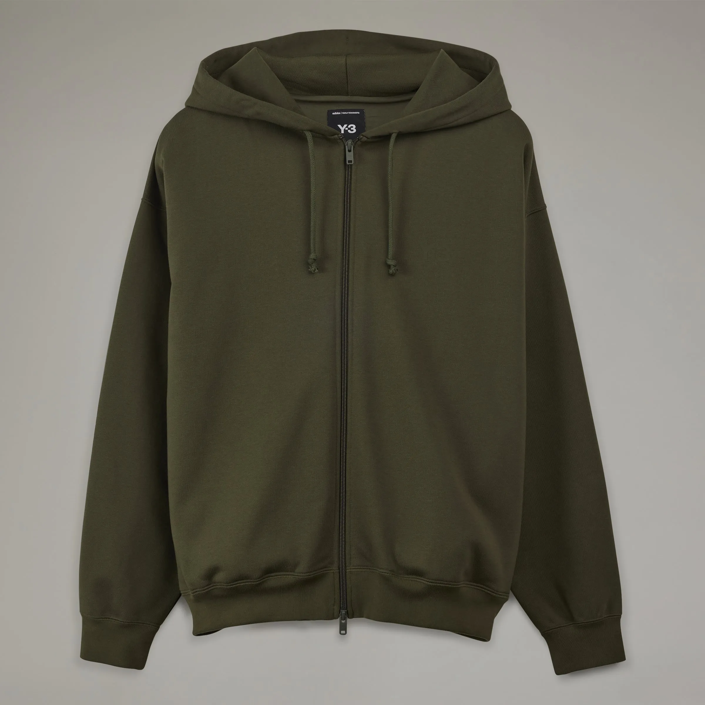 BRUSHED TERRY ZIP GREEN HOODIE