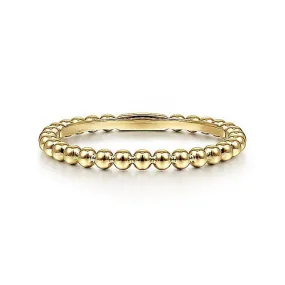 Bujukan Beaded Stackable Ring - 14k Yellow Gold