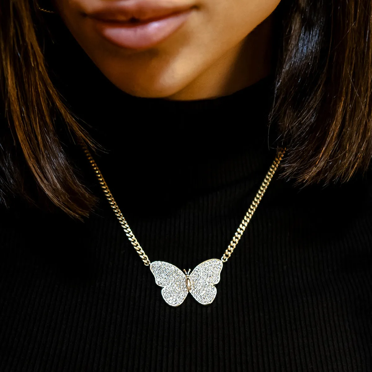 Butterfly Necklace in Yellow Gold