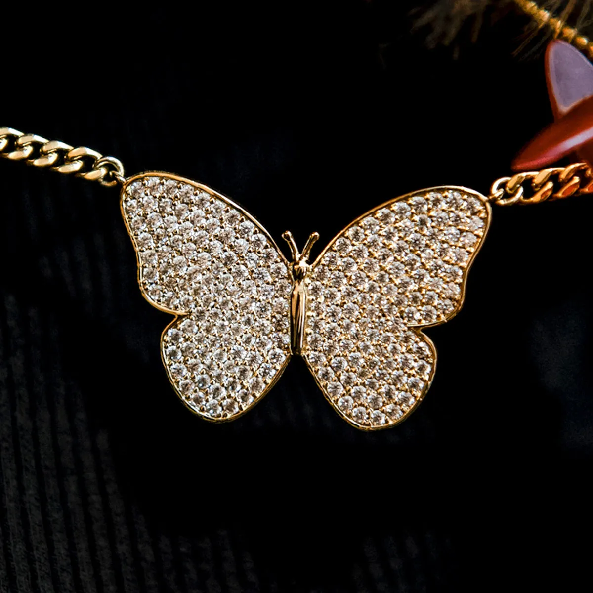 Butterfly Necklace in Yellow Gold