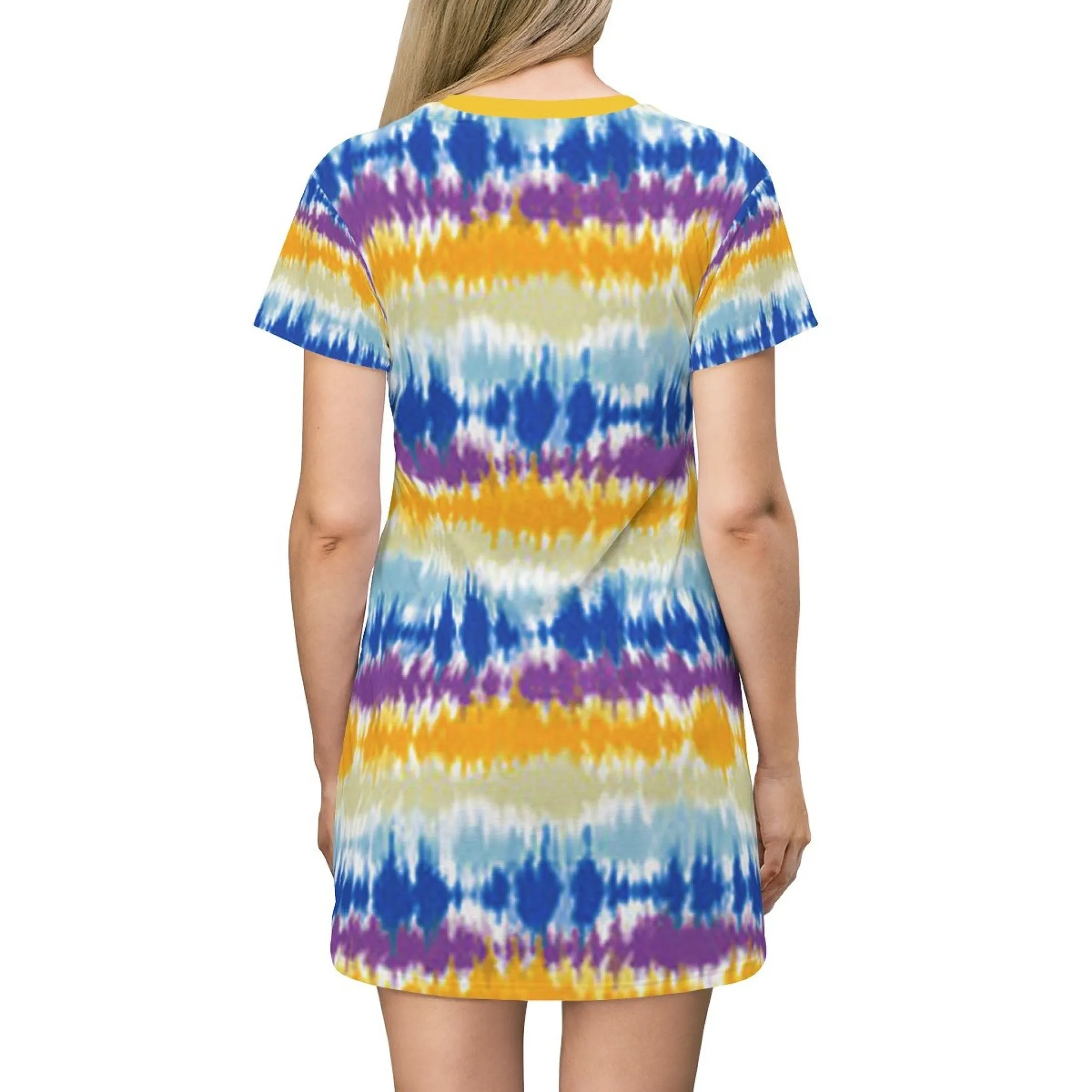 Bynelo Tie And Dye Striped Print T-shirt Dress