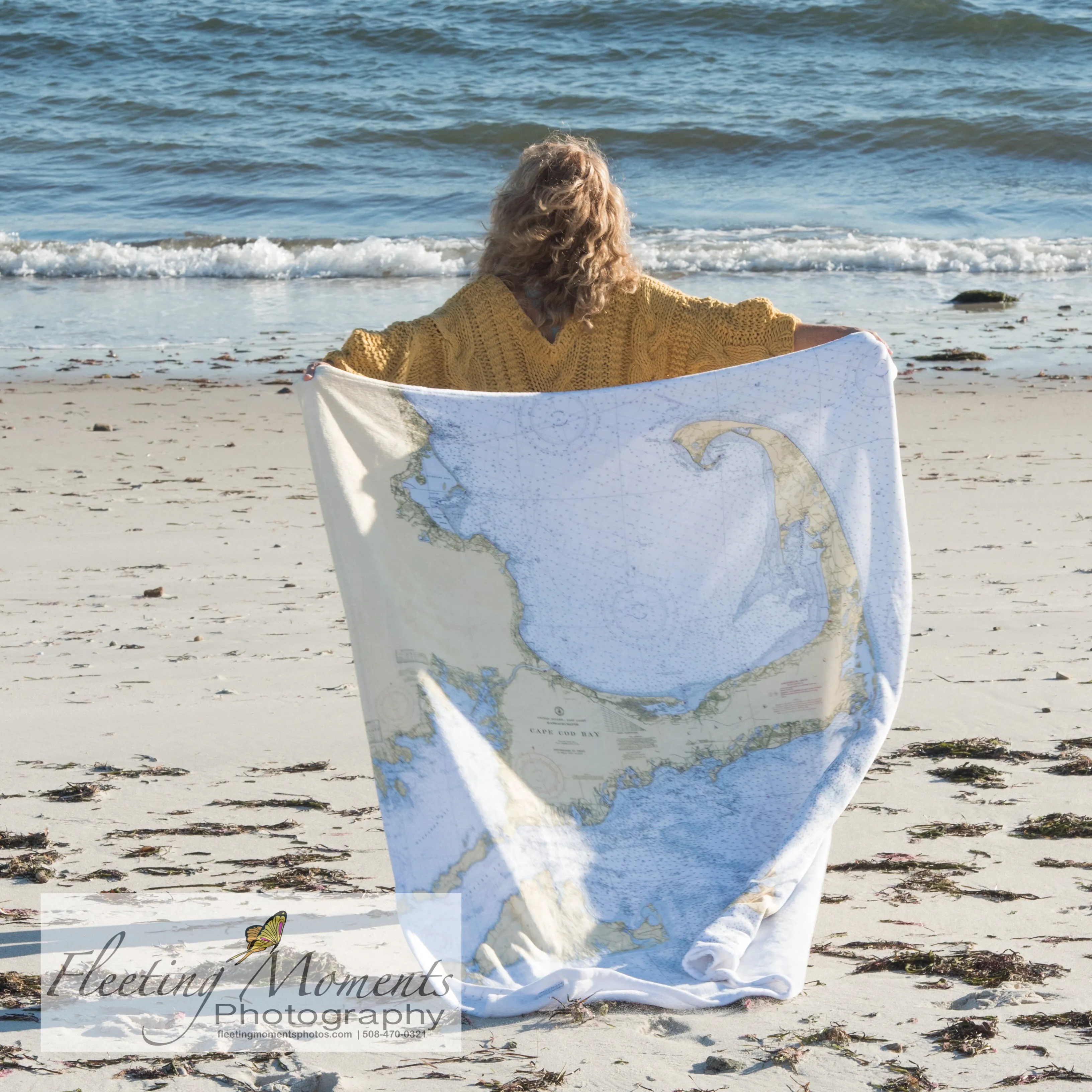 Cape Cod Nautical Chart Blanket