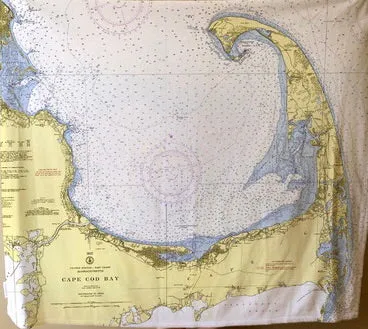 Cape Cod Nautical Chart Blanket