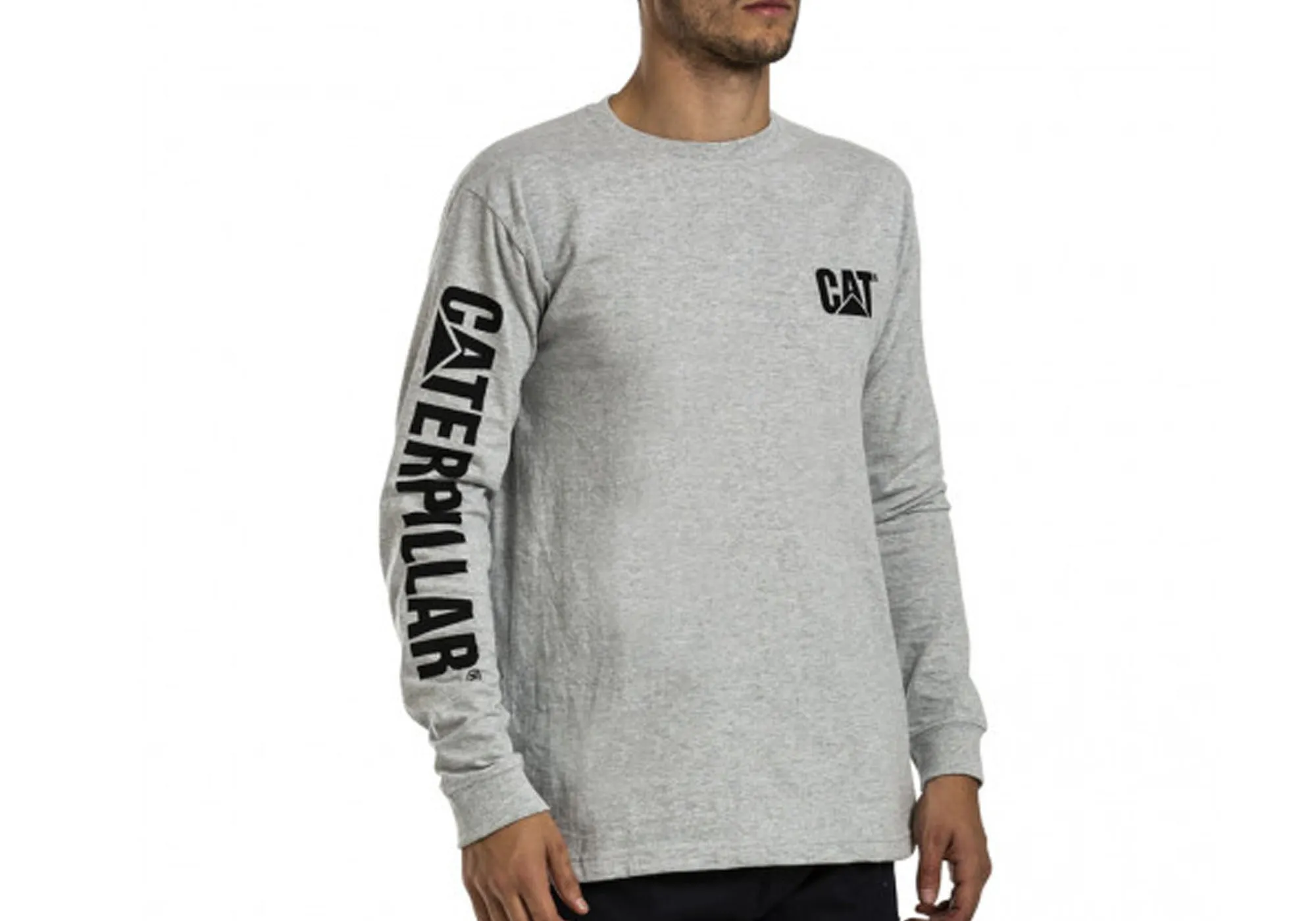 Caterpillar Mens Trademark Banner Long Sleeve Top