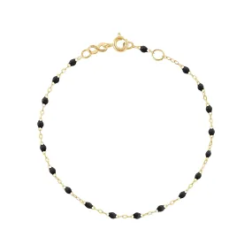 Classic Gigi Black bracelet, Yellow Gold, 7.5"