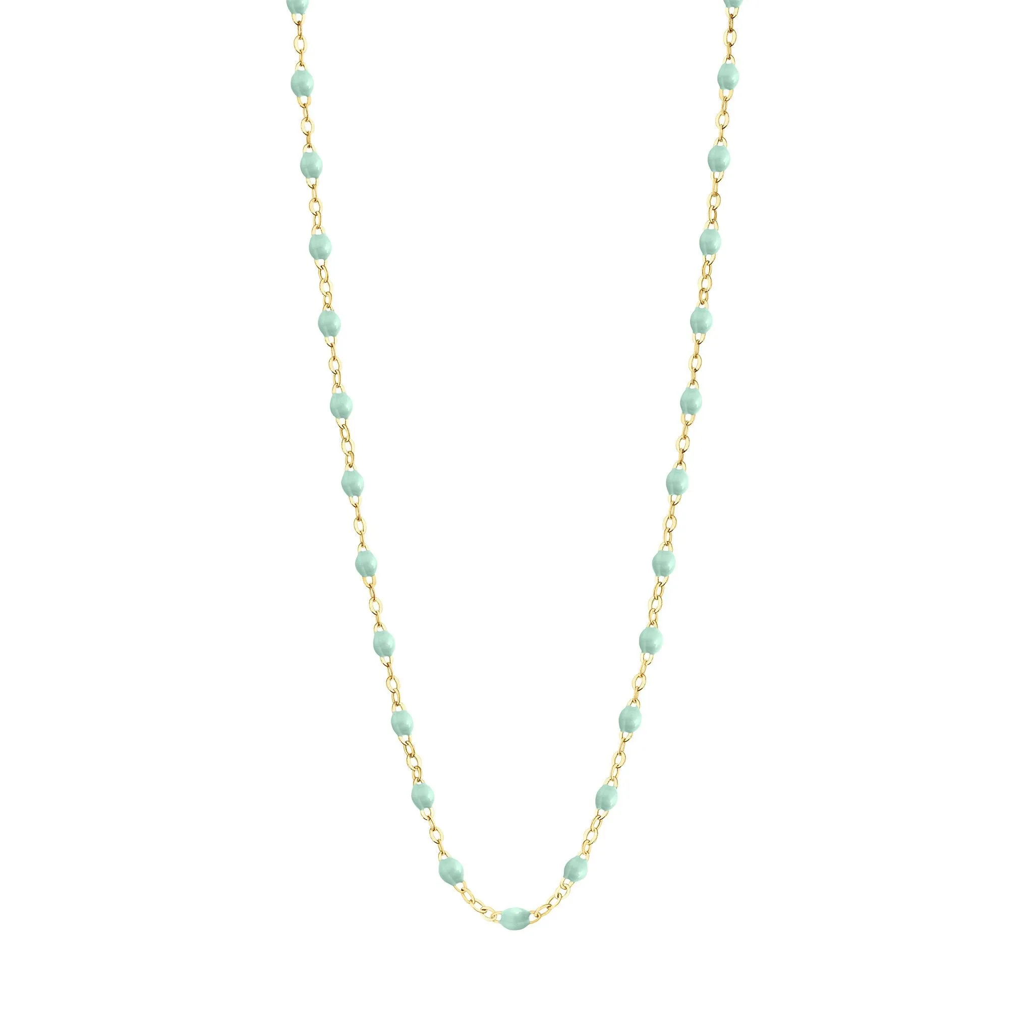 Classic Gigi Jade necklace, Yellow Gold, 17.7"