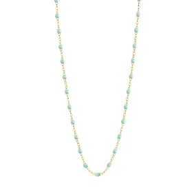 Classic Gigi Jade necklace, Yellow Gold, 17.7"