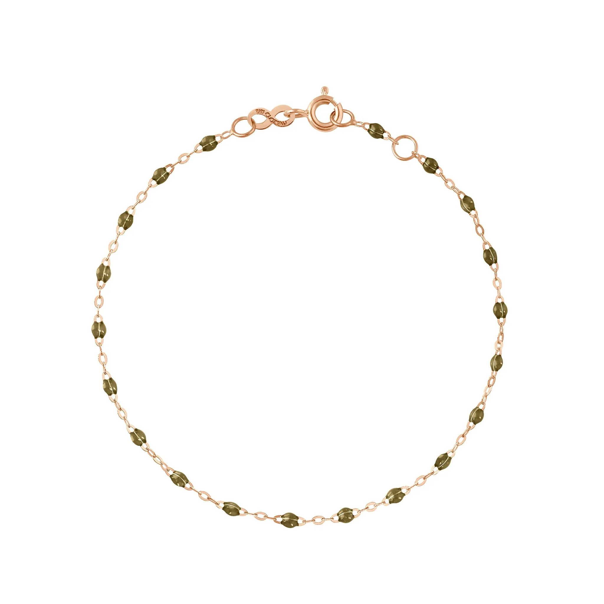 Classic Gigi Khaki bracelet, Rose Gold, 5.9"