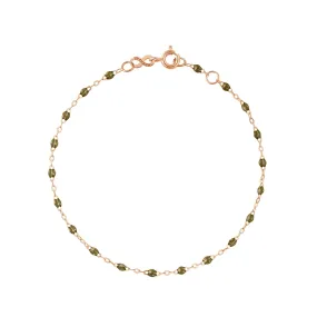 Classic Gigi Khaki bracelet, Rose Gold, 5.9"