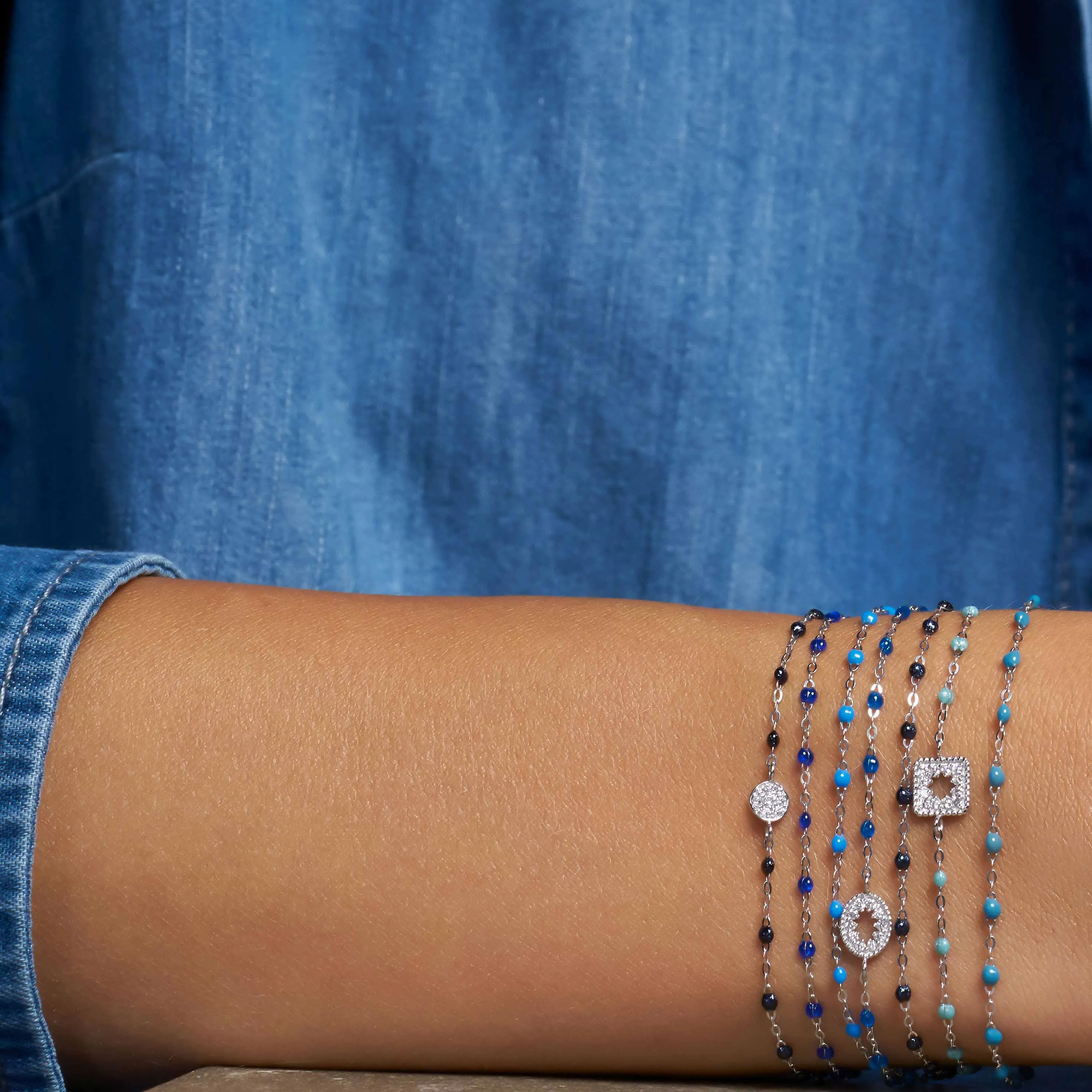 Classic Gigi Lapis bracelet, White Gold, 6.7"