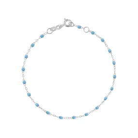 Classic Gigi Turquoise Anklet, White Gold, 9.4"