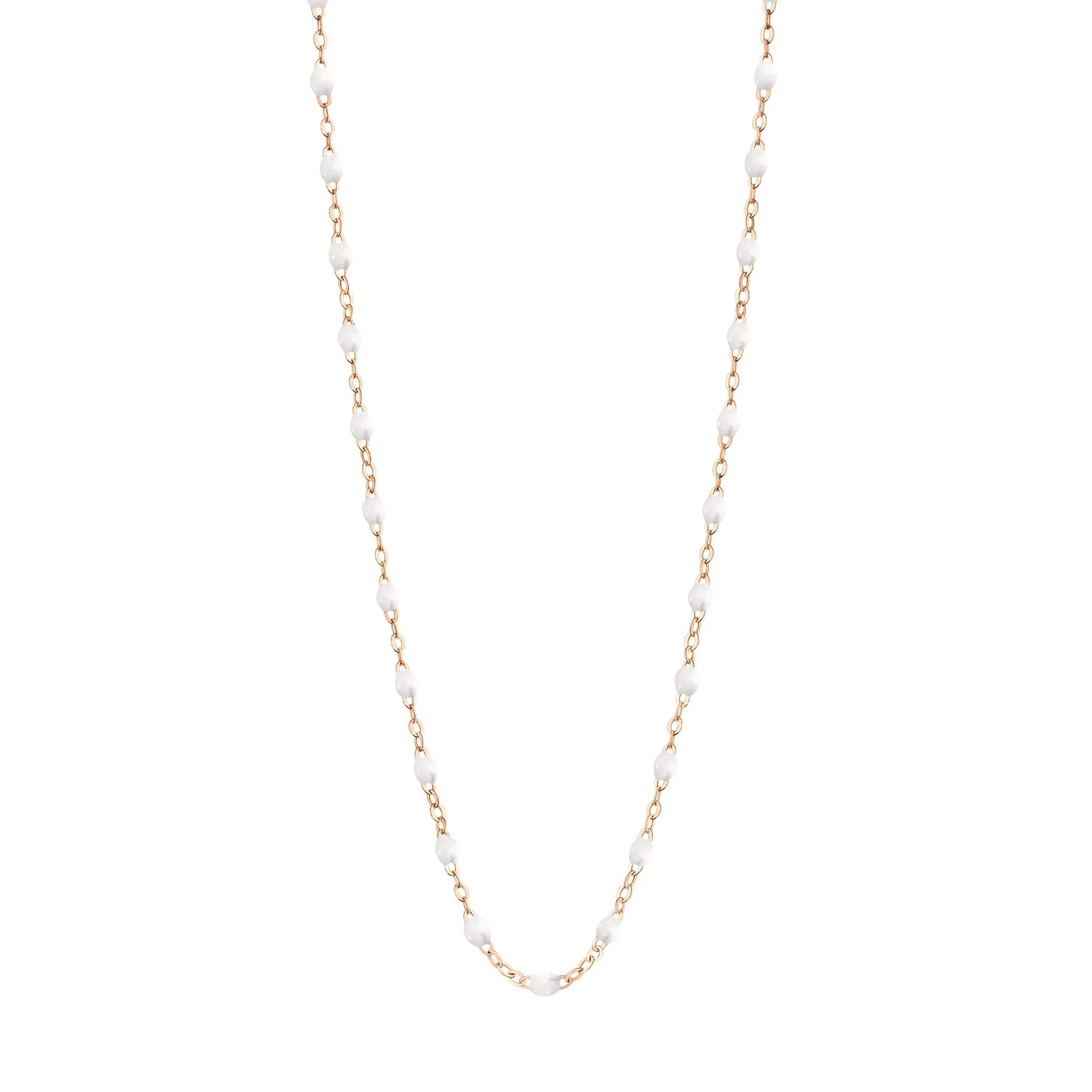 Classic Gigi White necklace, Rose Gold, 17.7"