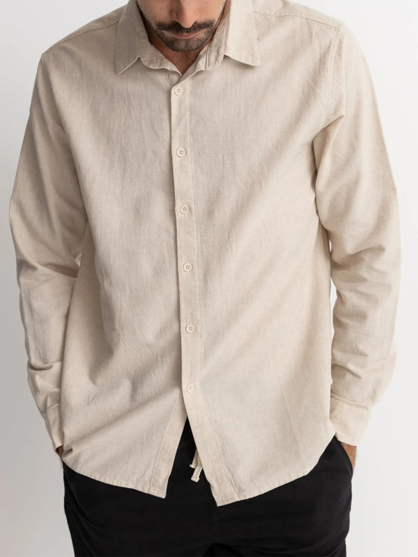 Classic Linen Long Sleeve Buttondown Shirt