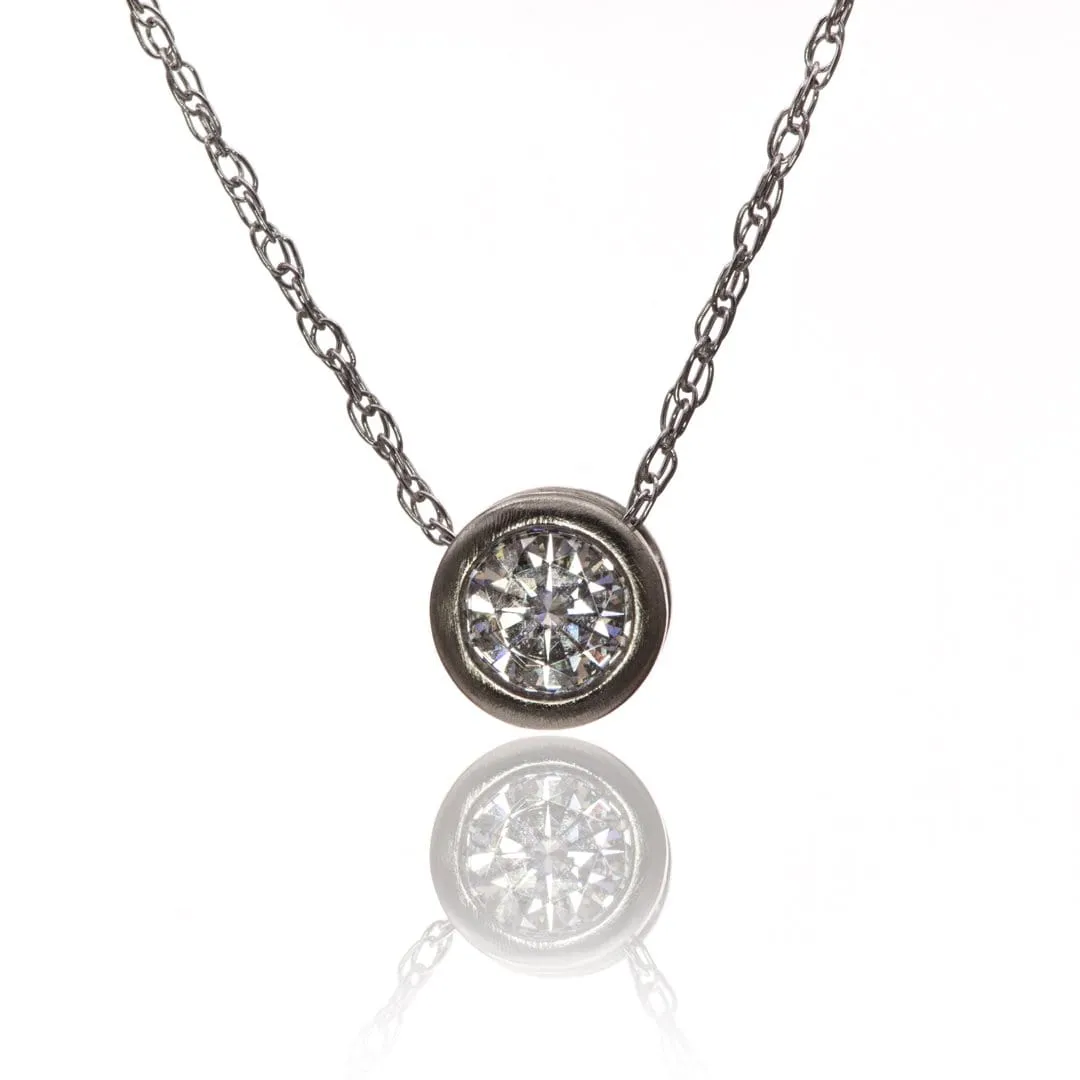 Classic Round 0.5ct Moissanite Slide Pendant Necklace