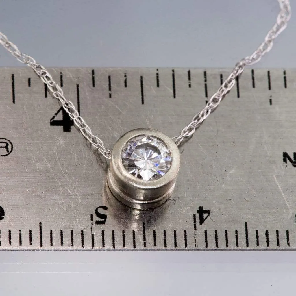 Classic Round 0.5ct Moissanite Slide Pendant Necklace